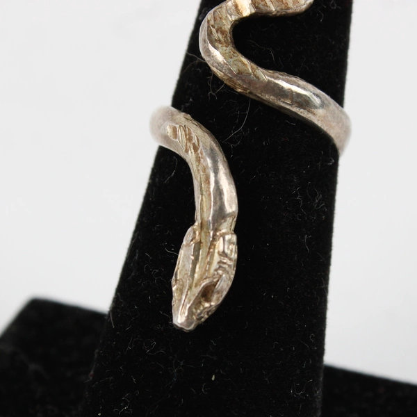 Silver-Tone Wrap-Around Snake Ring Size 5