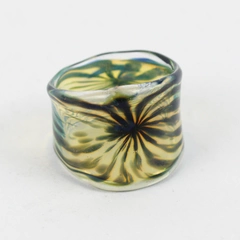 Hand Blown Art Glass Ring Size 9