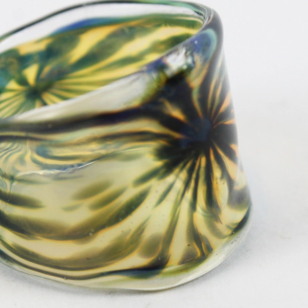 Hand Blown Art Glass Ring Size 9