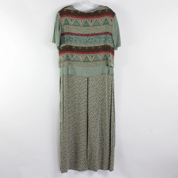 K Studio Women's 16 Muted Multicolor Tiered Maxi Dress