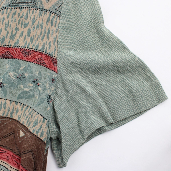 K Studio Women's 16 Muted Multicolor Tiered Maxi Dress