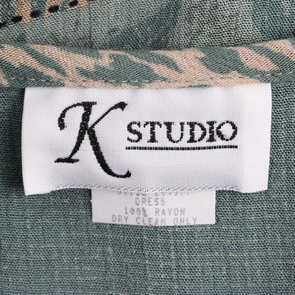 K Studio Women's 16 Muted Multicolor Tiered Maxi Dress