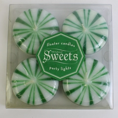 Zodax Old Fashioned Sweets Christmas Floating Candles Green And White