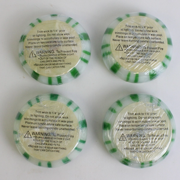 Zodax Old Fashioned Sweets Christmas Floating Candles Green And White