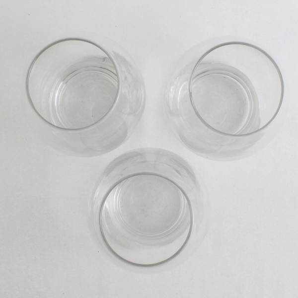 Lot Of 3 Matching Unbranded Tulip Shaped Clear Glass Vases 7.25" Tall