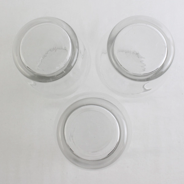 Lot Of 3 Matching Unbranded Tulip Shaped Clear Glass Vases 7.25" Tall