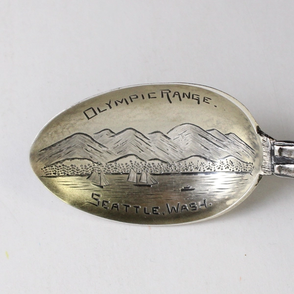 925 Sterling Silver Vintage Olympic Range Seattle Totem Pole Spoon