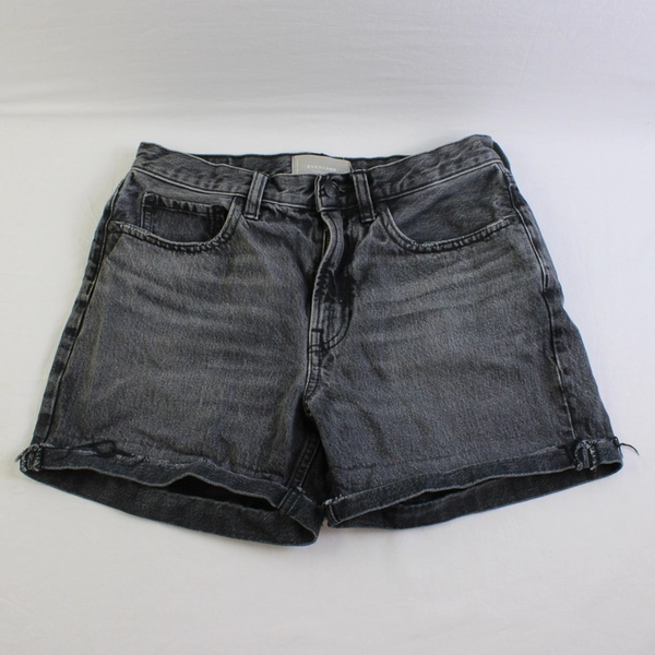 Everlane Women's 26 Gray Charcoal Wash Cuffed Jean Shorts 