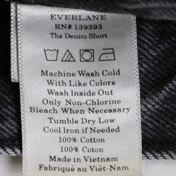 Everlane Women's 26 Gray Charcoal Wash Cuffed Jean Shorts 