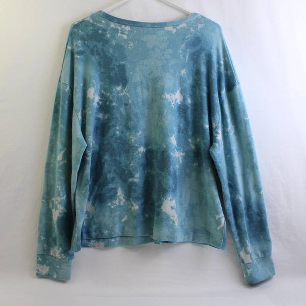 Time And Tru Blue Tie Dye Long Sleeve Top/Shirt Womens Size L (12-14)