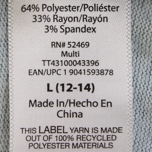 Time And Tru Blue Tie Dye Long Sleeve Top/Shirt Womens Size L (12-14)