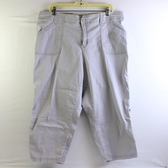 Lee Women's 18W Light Gray Cotton Stretch Cargo Capri 