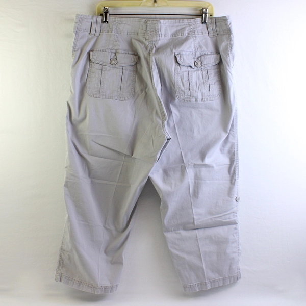 Lee Women's 18W Light Gray Cotton Stretch Cargo Capri 