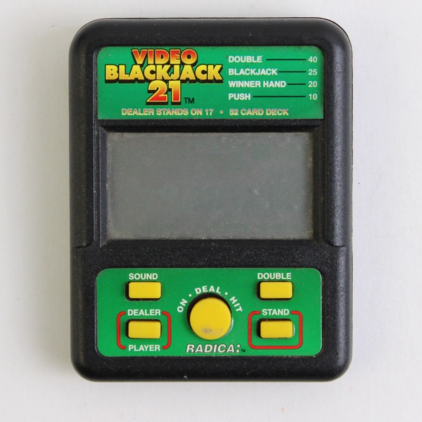 Radica Video Blackjack 21 Handheld Electronic Game Model 450 Small Tested Works
