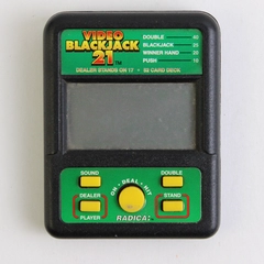 Radica Video Blackjack 21 Handheld Electronic Game Model 450 Small Tested Works