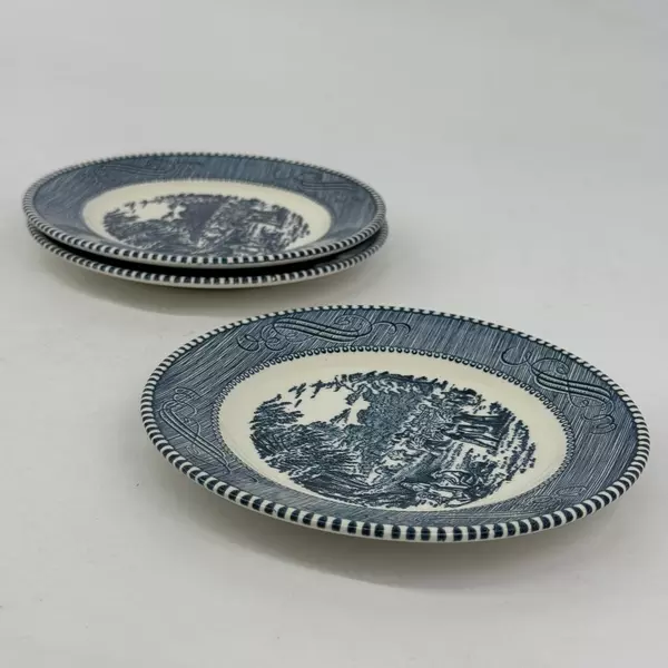 Set of 3 Royal China Currier & Ives The Harvest Bread Plates
