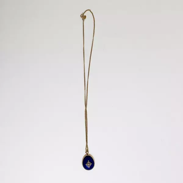 Vintage Avon Necklace Royal Impressions North Star Blue Gold Tone 18"