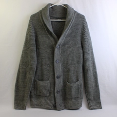 Carbon Button Up Sweater Men's Size M Gray Pockets Long Sleeve