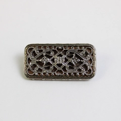 Vintage Rectangular Filigree Brooch 1.25 Inch