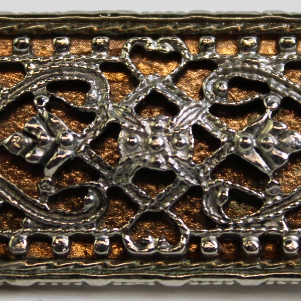 Vintage Rectangular Filigree Brooch 1.25 Inch