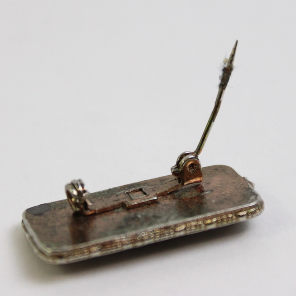 Vintage Rectangular Filigree Brooch 1.25 Inch