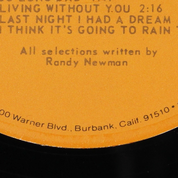 Randy Newman “Live” Vinyl Album, 1971 RS 6459