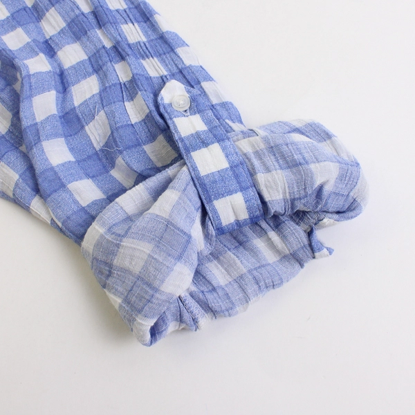 Dip Blue/White Gingham Long Sleeve Button Up Shirt Womens Size 3X