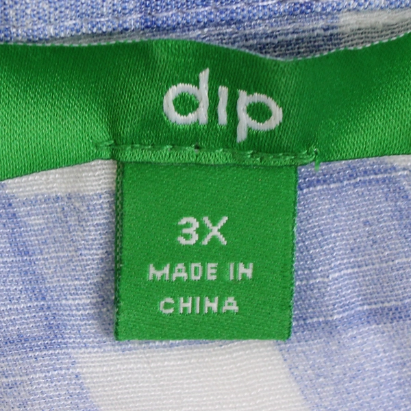 Dip Blue/White Gingham Long Sleeve Button Up Shirt Womens Size 3X