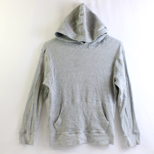 Gap Kids Gray Waffle Knit Sweatshirt Hoodie 100% Cotton Size XL (12/13)