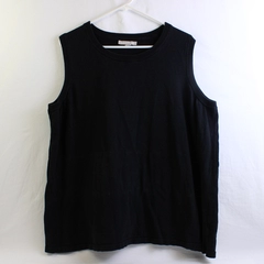 Women Within Solid Black Color Vest 100% Cotton Womens Size 22/24