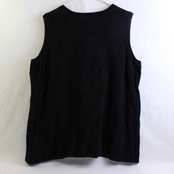 Women Within Solid Black Color Vest 100% Cotton Womens Size 22/24