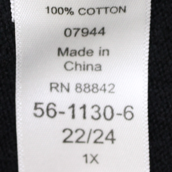 Women Within Solid Black Color Vest 100% Cotton Womens Size 22/24