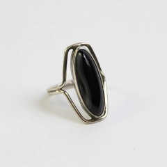 Vintage NH Sterling Silver And Onyx Ring Size 6