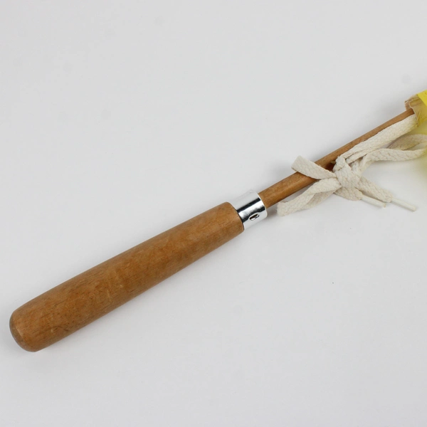 Set of 2 Vintage Wooden Handle Racing Flags Red and Yellow