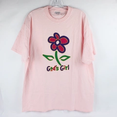 Port & Company "God's Girl" Flower Print Short Sleeve Shirt Adult XL