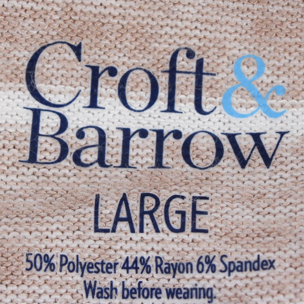 Croft & Barrow Horizontal Striped Quarter Length Sweater Womens Size L