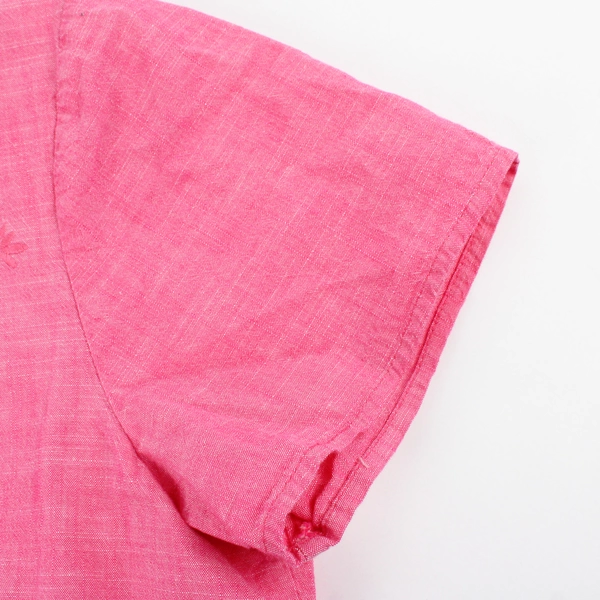 Christopher & Banks Pink Embroidered Flowers Short Sleeve Blouse Womens Size L