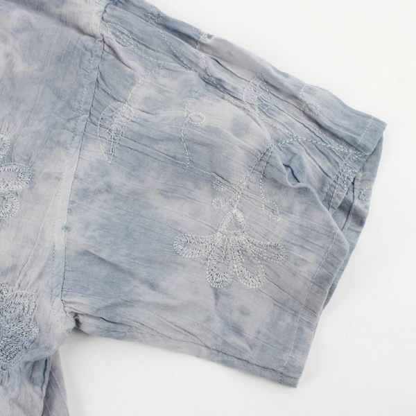 Pure Jill Women’s 100% Cotton Short Sleeve Blouse Tie Dye Blue Size Petite XL