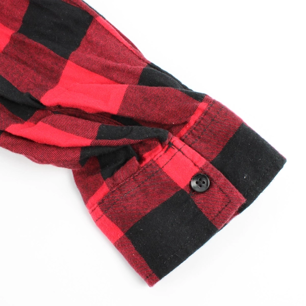 Faded Glory Red/Black Gingham Long Sleeve Button Up Flannel Women 3X (22W-24W)