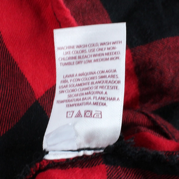 Faded Glory Red/Black Gingham Long Sleeve Button Up Flannel Women 3X (22W-24W)