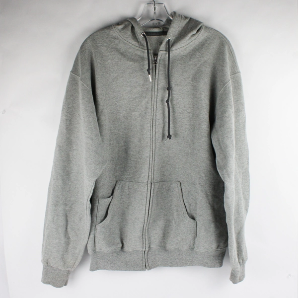 Fruit Of The Loom Gray Zip-Up Hoodie Men's Large