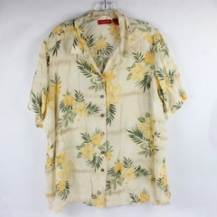 Gloria Vanderbilt Yellow Floral Hawaiian Aloha Shirts Womens Size 2X