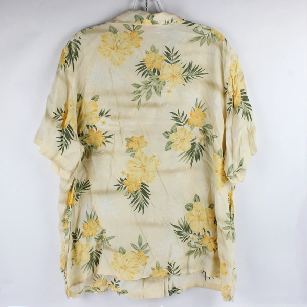 Gloria Vanderbilt Yellow Floral Hawaiian Aloha Shirts Womens Size 2X