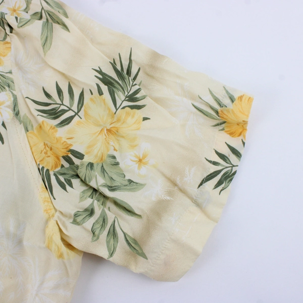 Gloria Vanderbilt Yellow Floral Hawaiian Aloha Shirts Womens Size 2X