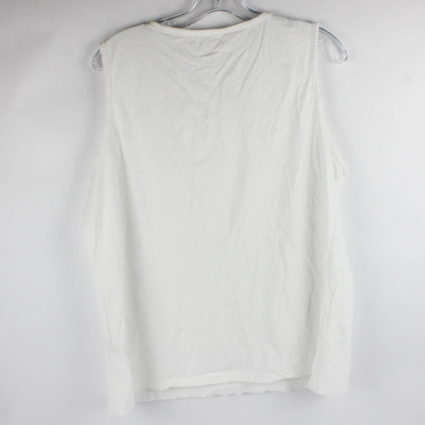 Christopher & Banks White Tank Top Lace Neckline Women's Size XL
