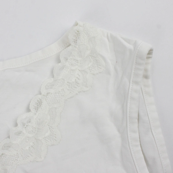 Christopher & Banks White Tank Top Lace Neckline Women's Size XL