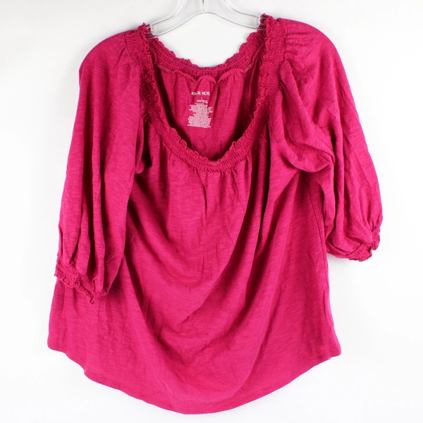 Women's Knox Rose Off Shoulder Peasant Style Blouse Short Sleeve Size L