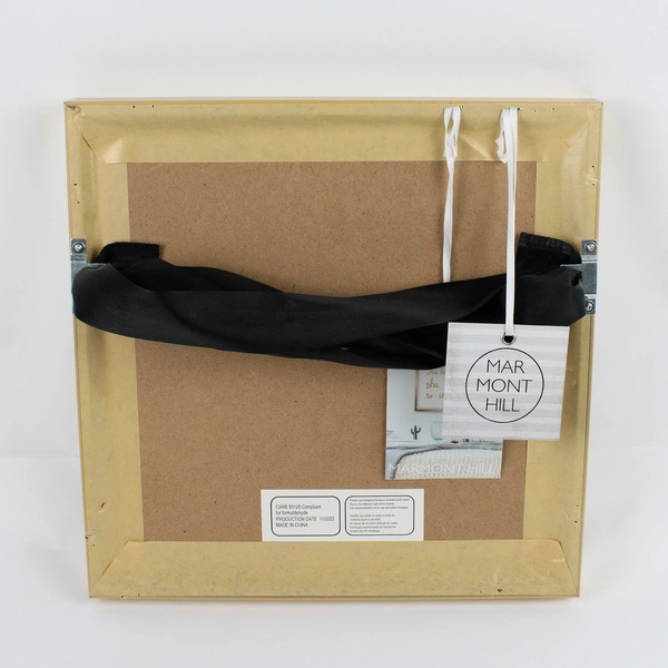 New MarmontHill Framed Gold Artwork 12x12" "She Believed She Could, So She Did"