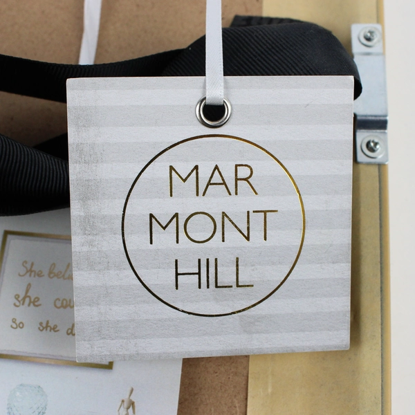 New MarmontHill Framed Gold Artwork 12x12" "She Believed She Could, So She Did"