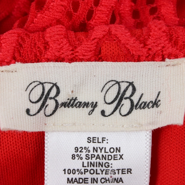 Brittany Black Red Crochet Half-Sleeve Top Women's Size 2X